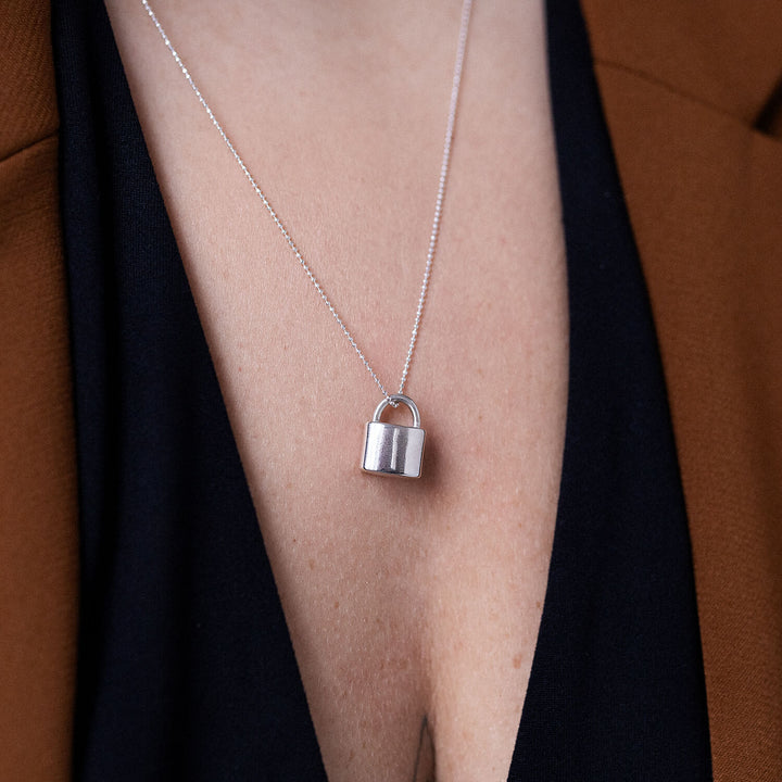 Padlock Pendant in Sterling Silver