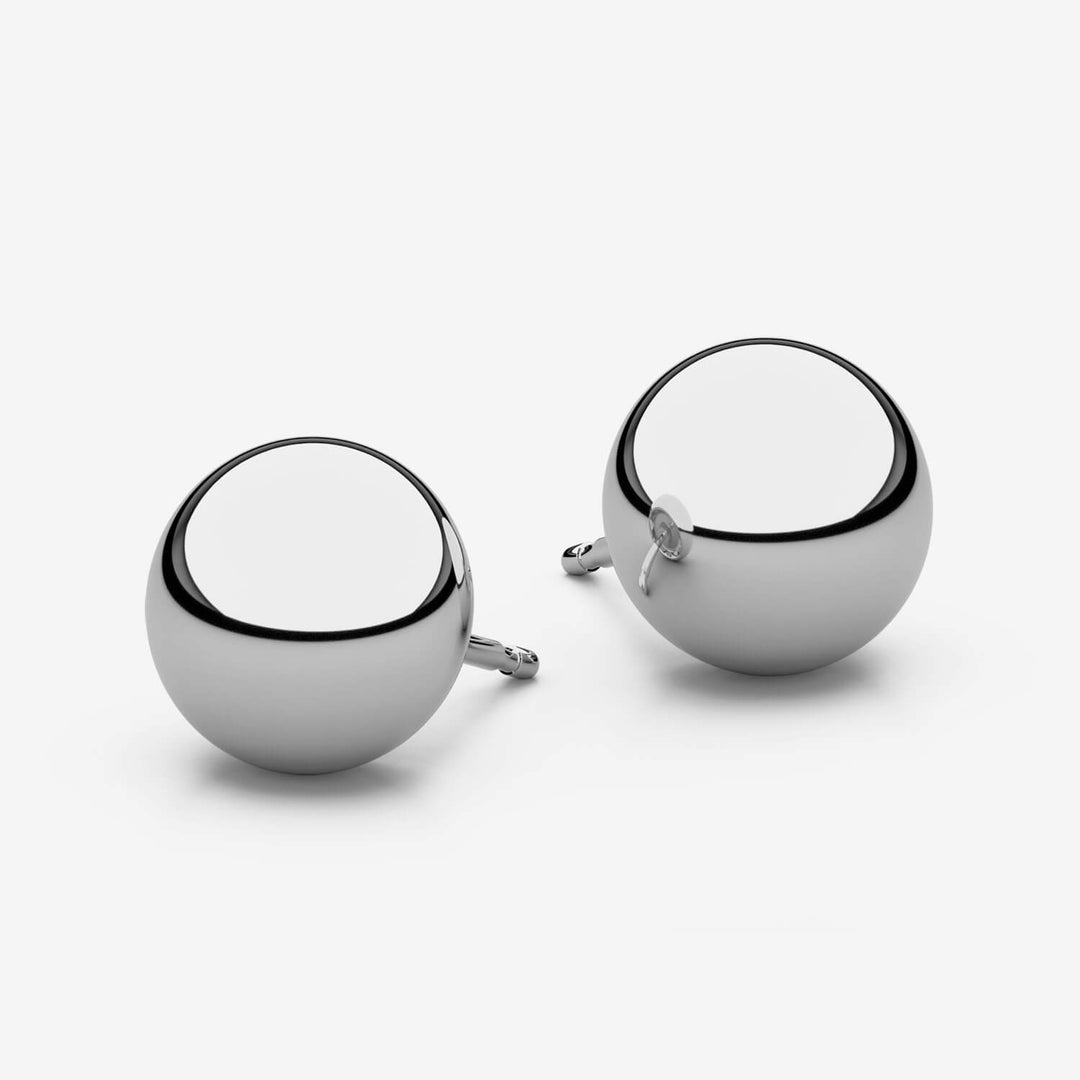 Sphere Earrings in Sterling Silver, 8mm