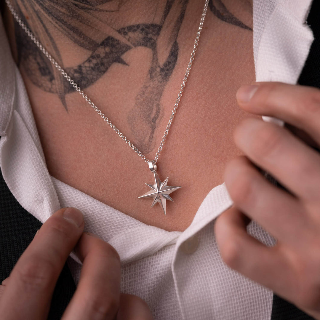 North Star Pendant in Sterling Silver