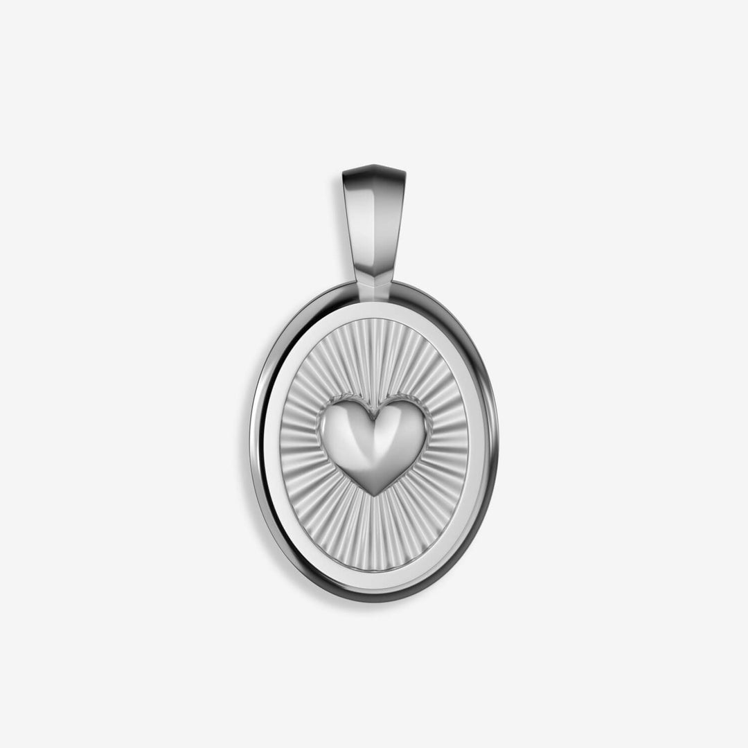 Heart Medallion Pendant in Sterling Silver