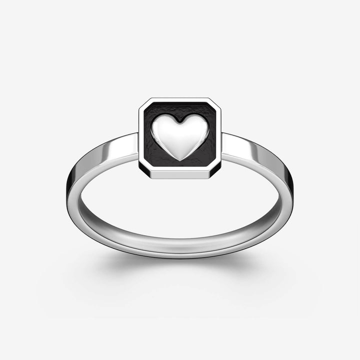 "Heart in a Box" Ring in Sterling Silver