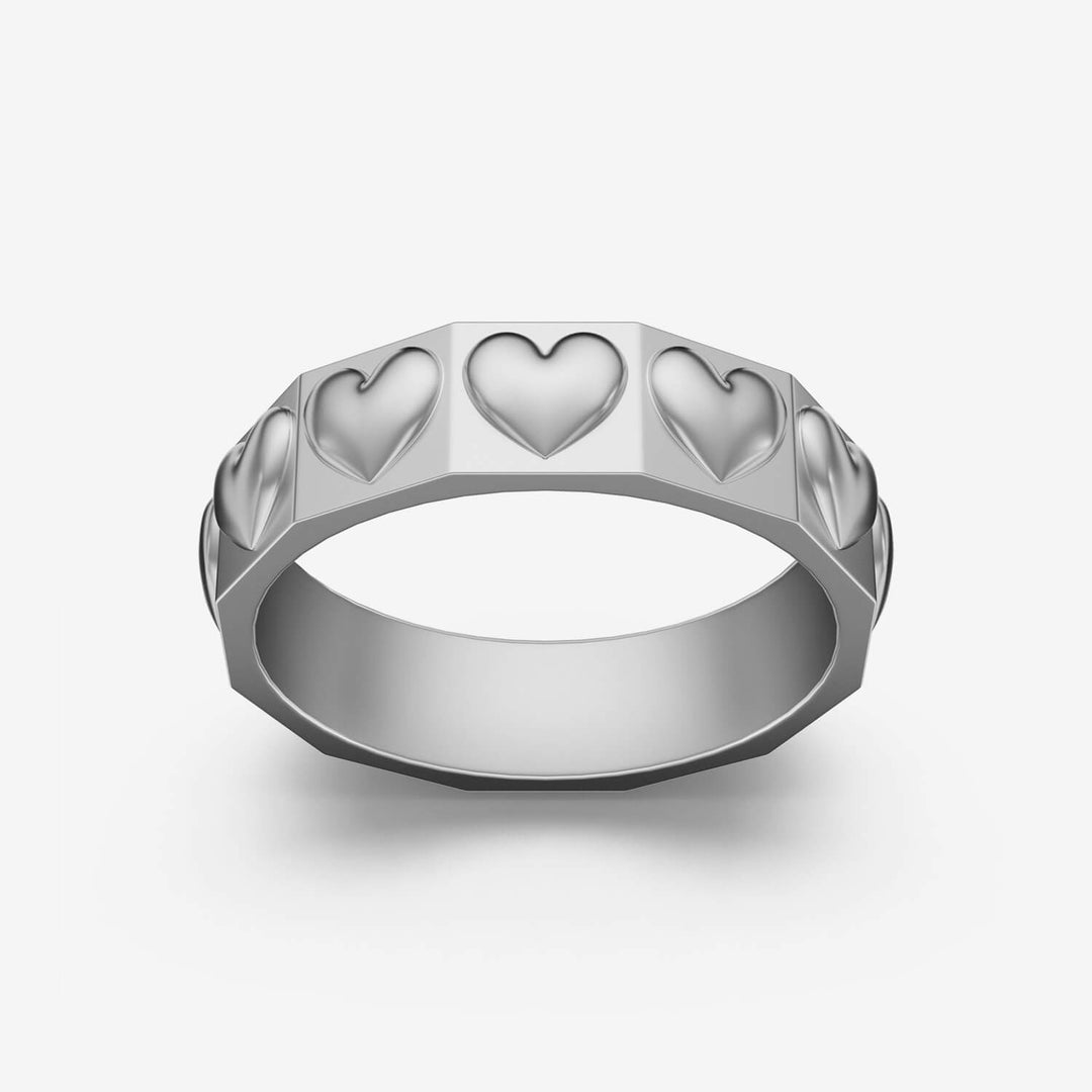 "Hearts" Ring in Sterling Silver