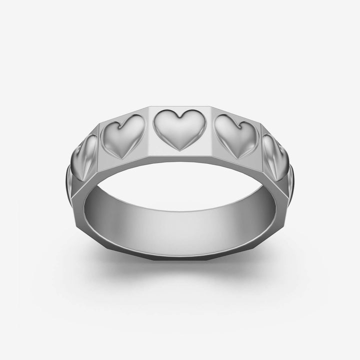 "Hearts" Ring in Sterling Silver