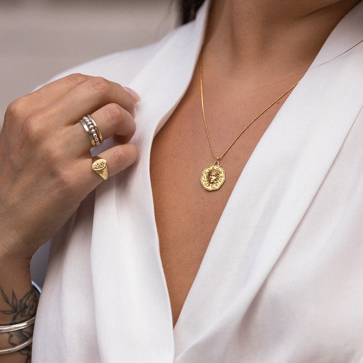 "Snake" Signet Ring in Sterling Silver