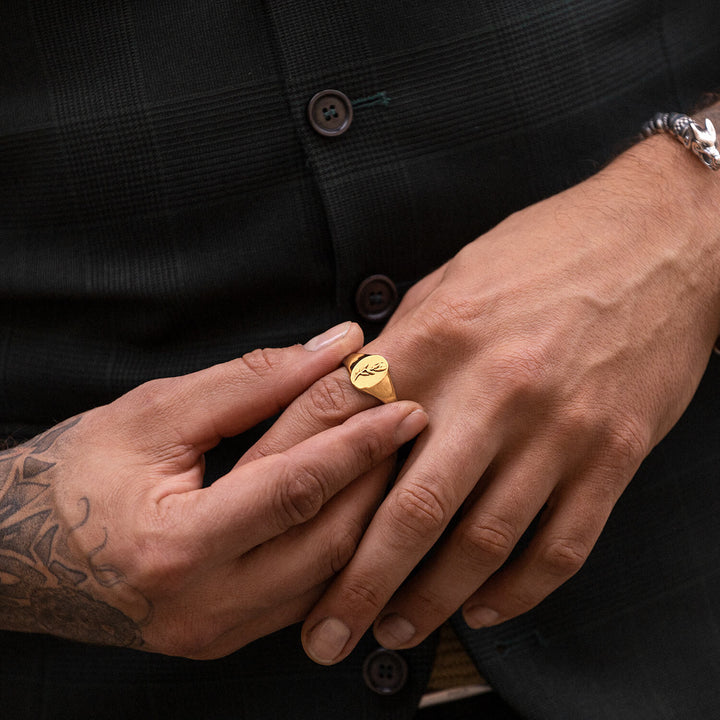 "Rose" Signet Ring in Sterling Silver