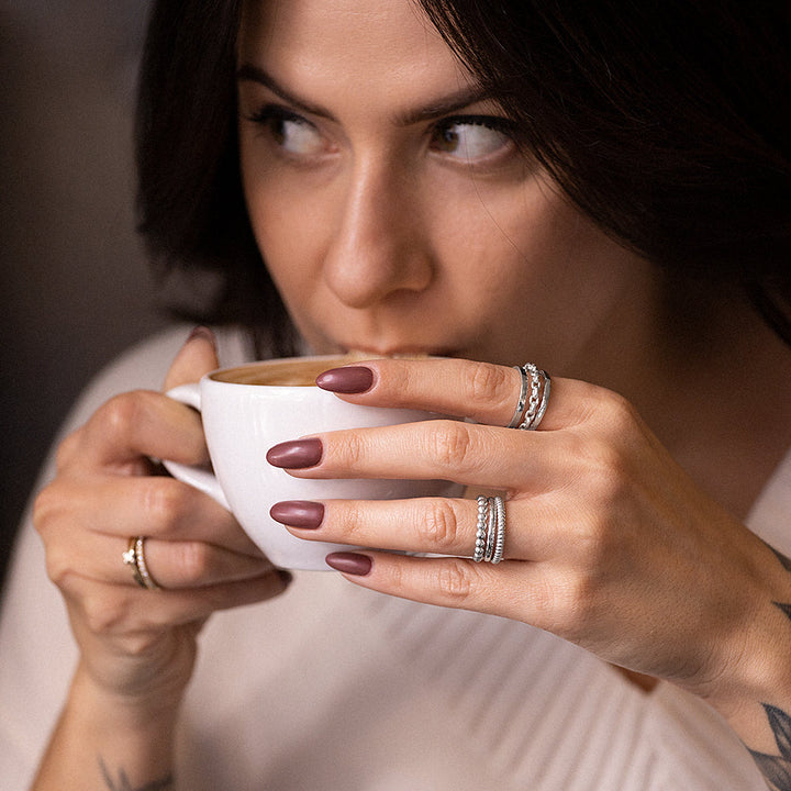 Chain Stacking Ring in Sterling Silver