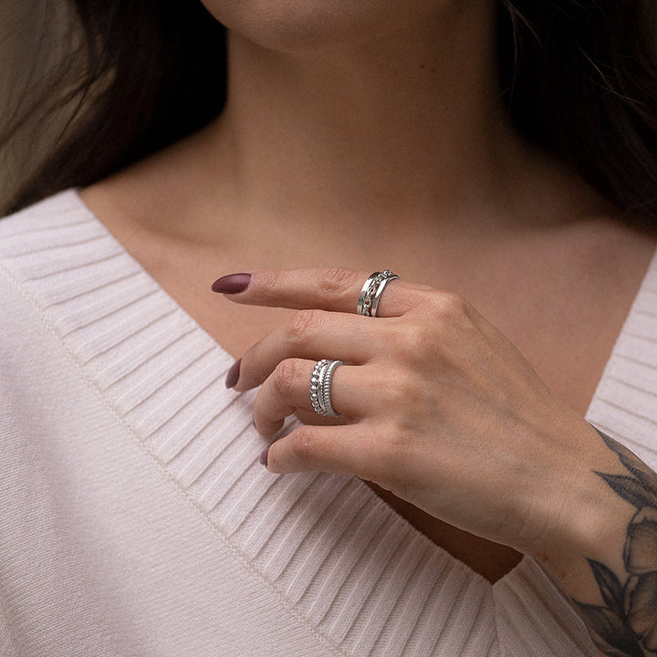 Chain Stacking Ring in Sterling Silver