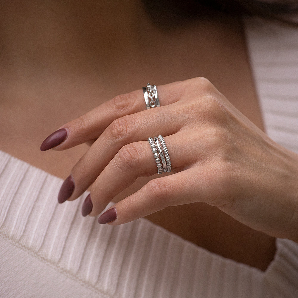 Chain Stacking Ring in Sterling Silver