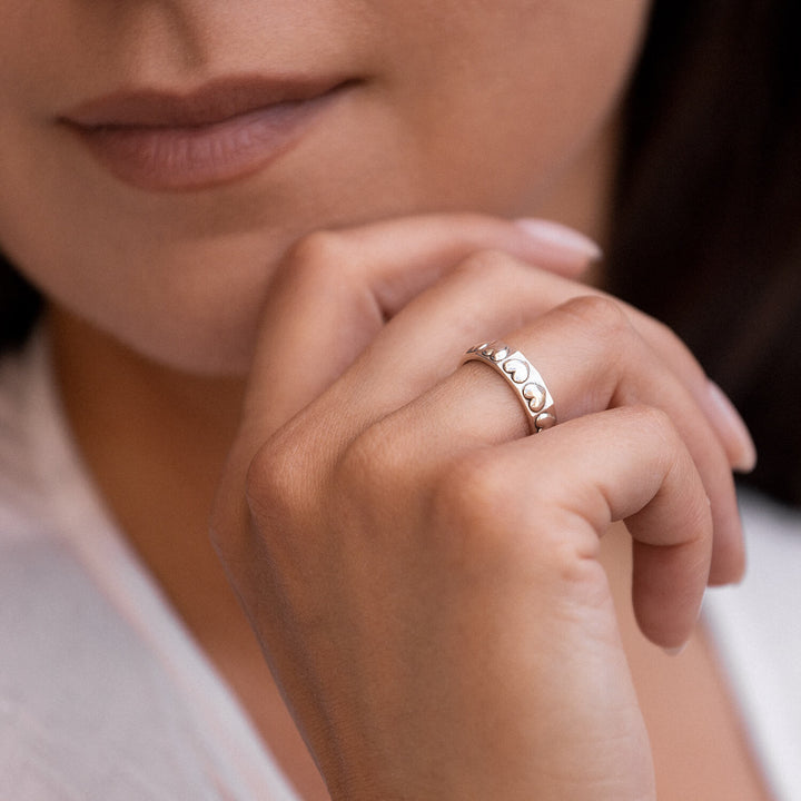 "Hearts" Ring in Sterling Silver